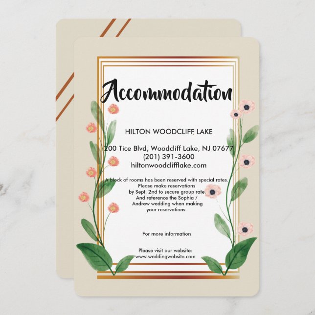 Classic & Elegant Sophisticated accommod Enclosure Invitation (Front/Back)