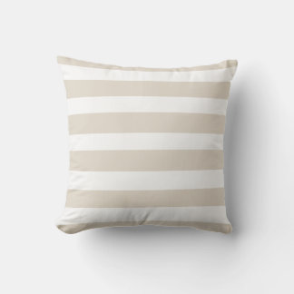 Classic elegant tan beige sand white strips cushion