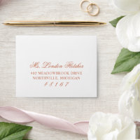 Classic Elegant Terracotta Wedding RSVP