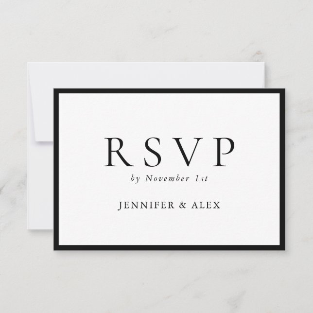 Classic Elegant Traditional  Rsvp Wedding (Front)