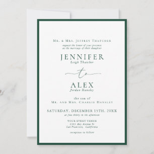 Classic Elegant Traditional Wedding Invitation