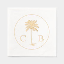 Classic Elegant Tropical Palms Wedding Monograms 