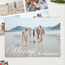 Classic Elegant Typography 5 Photo Merry Christmas