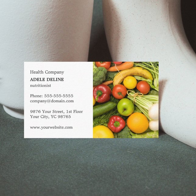 Classic Elegant Vegetable Nutritionist Coach Business Card (Creator Uploaded)