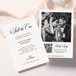 Classic Elegant Vow Renewal   Photo QR Code RSVP Invitation