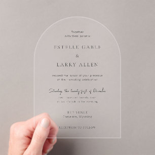 Classic Elegant Wedding Acrylic Invitations