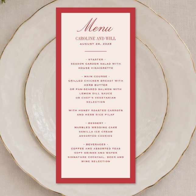 Classic Elegant Wedding Ceremony or Reception  Menu (Creator Uploaded)