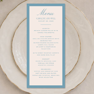Classic Elegant Wedding Ceremony or Reception Menu