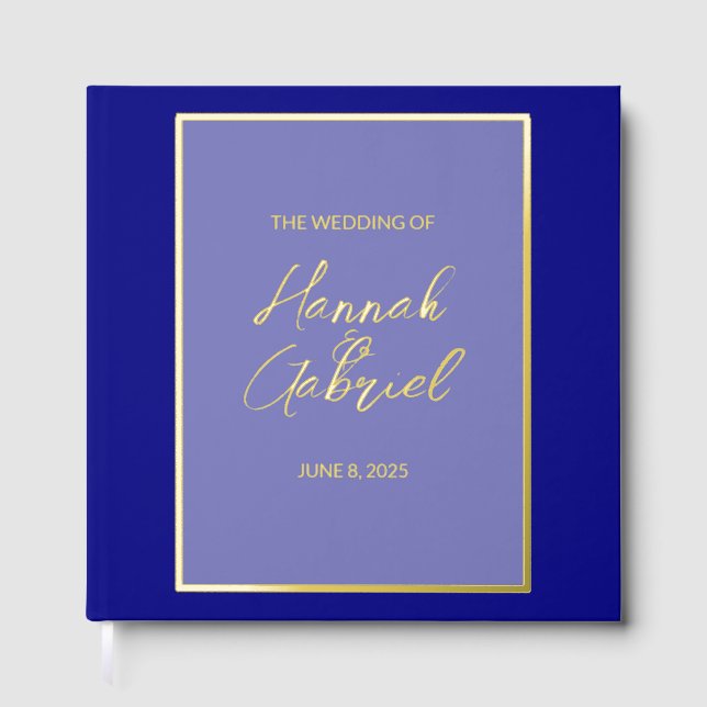 Classic Elegant Wedding Foil Guest Book (Front)