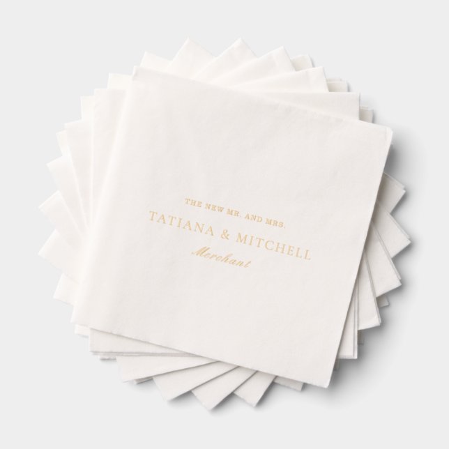 Classic Elegant Wedding Foil Napkins (Insitu (Stacked))