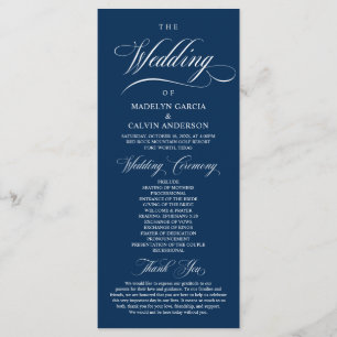 Classic Elegant Wedding Foldable Program Programme