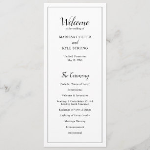 Classic Elegant Wedding Programme