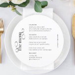 Classic Elegant Wedding Table Round Menu Cards<br><div class="desc">Classic Elegant Wedding Table Round Menu Cards</div>