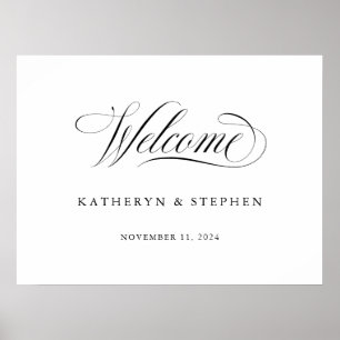 Classic Elegant Wedding Welcome Sign