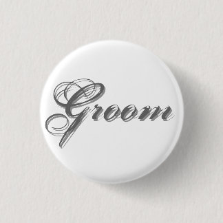 Classic, elegant white and grey groom button