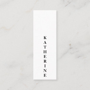 Classic elegant white black minimalist photo plain mini business card