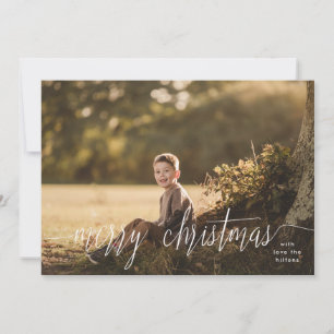 Classic Elegant White Merry Christmas Photo Holiday Card