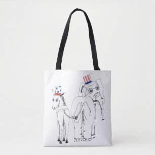 Classic Elephant & Donkey Tote Bag