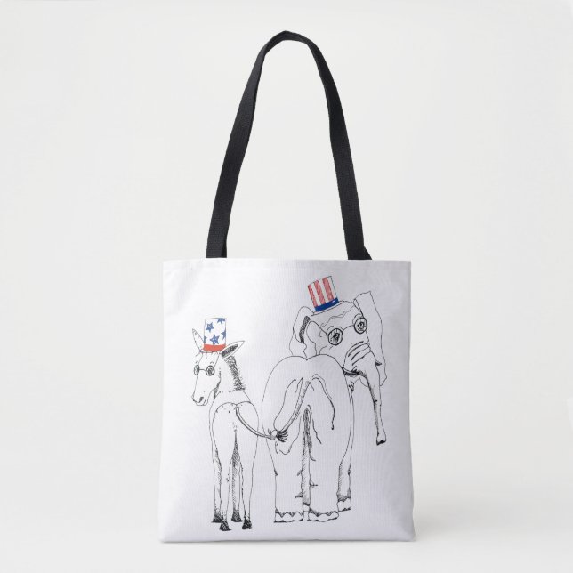 Classic Elephant & Donkey Tote Bag (Front)