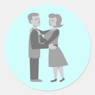 Classic Embrace Round Sticker