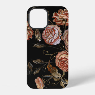 Classic embroidery vintage buds of roses pattern iPhone 12 case
