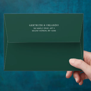 Classic Emerald Green Elegant Wedding Envelope
