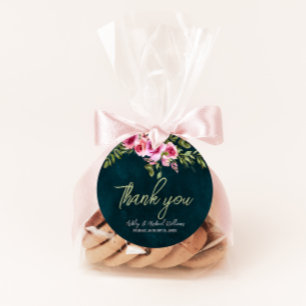 Classic Emerald Green Floral Dark Moody Wedding Favour Tags