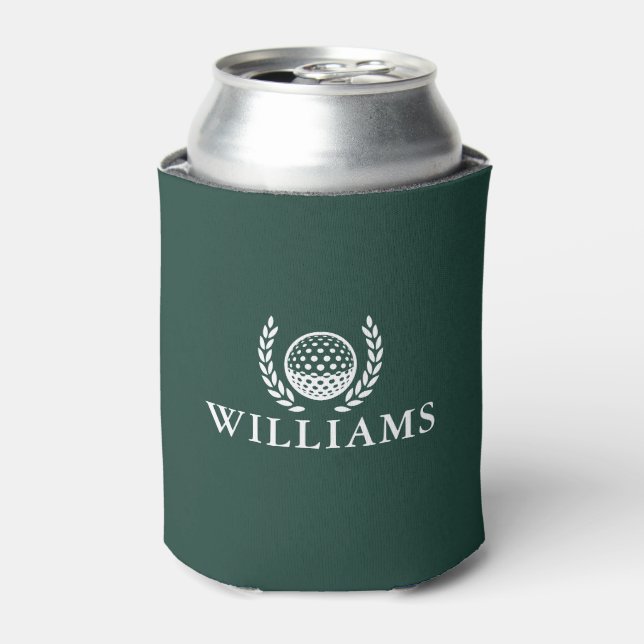 Classic Emerald Green Personalised Name Monogram Can Cooler (Can Front)