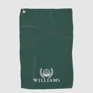 Classic Emerald Green Personalised Name Monogram Golf Towel