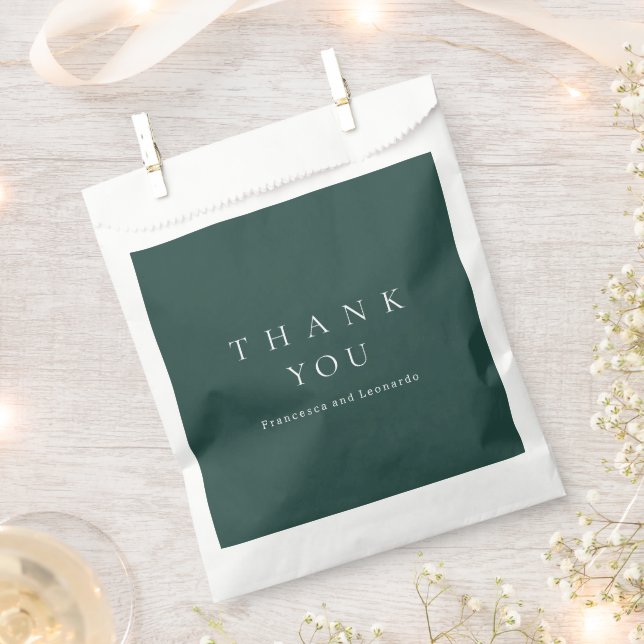 Classic Emerald Green Simple Wedding Favour Bags (Clipped)