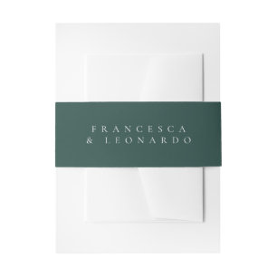 Classic Emerald Green Simple Wedding Invitation Belly Band