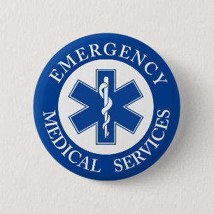 Classic EMT EMS Paramedic Symbol 6 Cm Round Badge