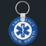 Classic EMT EMS Paramedic Symbol Key Ring<br><div class="desc">A classic EMT/ EMS paramedic Keychain.</div>