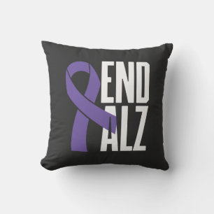 Classic End ALZ Awareness And Purple Ribbon Cushion