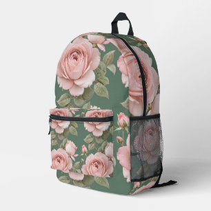 Classic English Roses In Blush Pink Printed Backpack