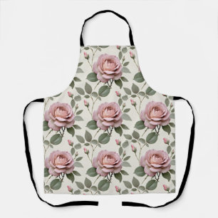 Classic English Roses In Soft Shades Of Pink  Apron