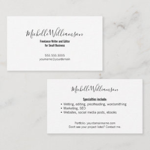 Classic Entrepreneur Contemporary Black White Business Card