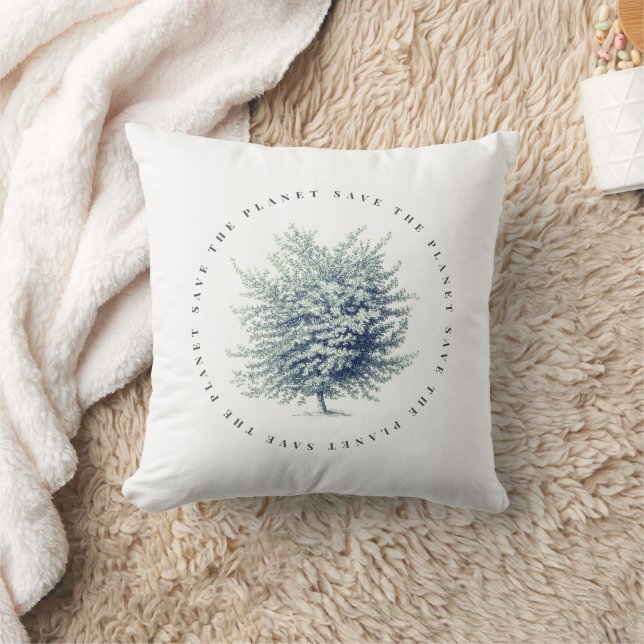 Classic Environmental Save the Planet Tree Cushion (Blanket)