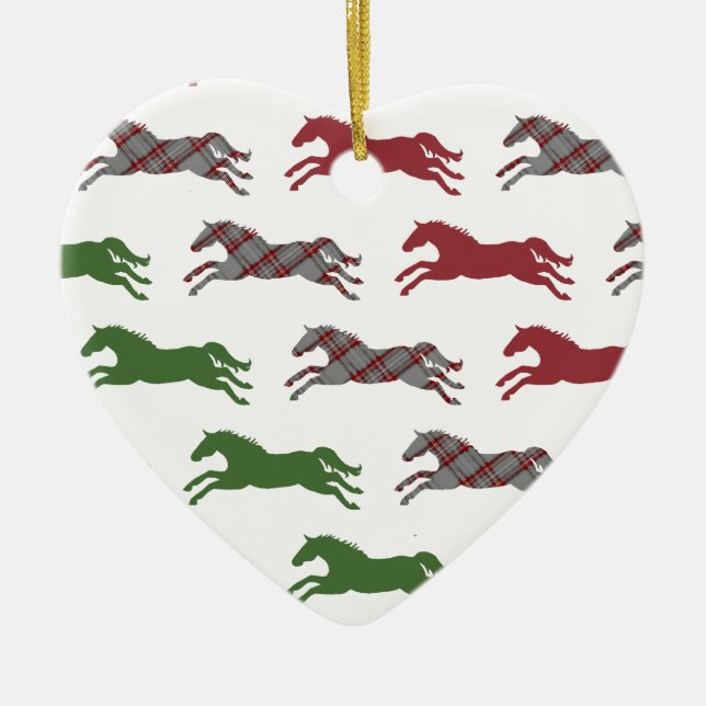 Classic Equestrian Christmas Ceramic Tree Decoration (Front)