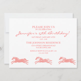 Classic Equestrian girls Fifteenth Birthday Invitation