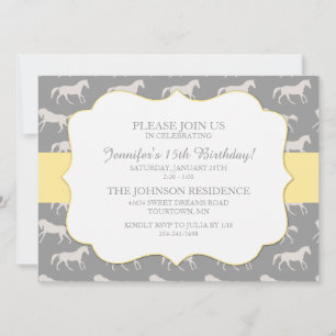 Classic Equestrian girls Fifteenth Birthday Invitation