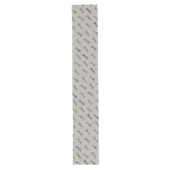 Classic Equestrian Horse Pattern Long Table Runner (Front)