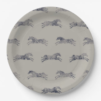 Classic Equestrian Horse Pattern Paper Plate