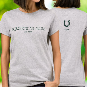 Classic Equestrian Mum Established Year Horseshoe T-Shirt