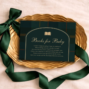 Classic Equestrian Polo Plaid Books for Baby Boy Enclosure Card