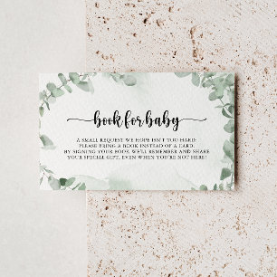 Classic Eucalyptus Baby Shower Book Request Enclosure Card