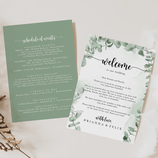 Classic Eucalyptus Foliage Wedding Welcome Letter (Creator Uploaded)