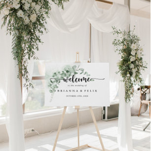 Classic Eucalyptus Foliage Wedding Welcome Sign
