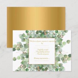Classic Eucalyptus GOLD response card RSVP 