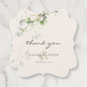 Classic Eucalyptus Greenery Ecru Favour Tags